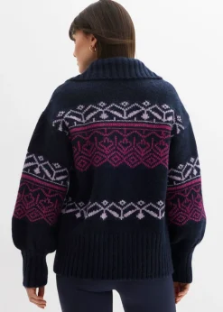 Mujer bonprix bonprix Chaqueta corta de punto con patrón nórdico