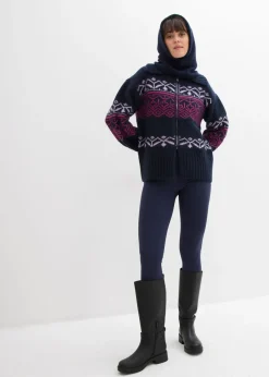 Mujer bonprix bonprix Chaqueta corta de punto con patrón nórdico