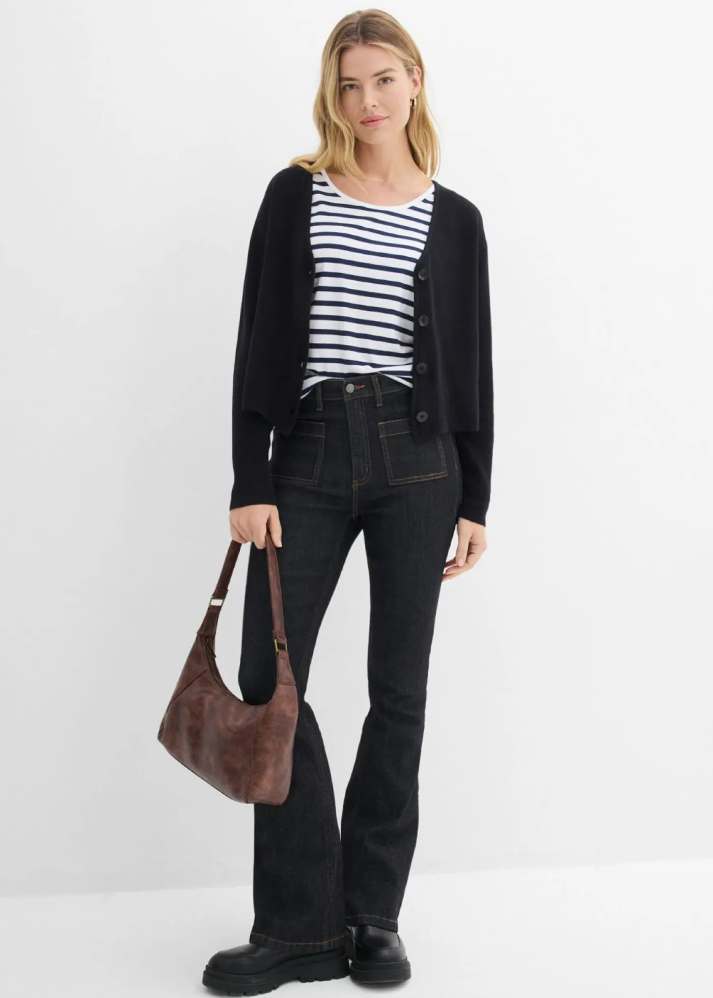 Mujer bonprix bonprix Chaqueta corta de punto de algodón orgánico puro