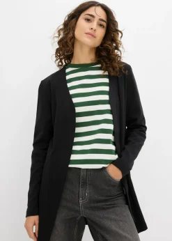 bonprix bonprix Básicos|Camisetas>Chaqueta de algodón orgánico puro Negro