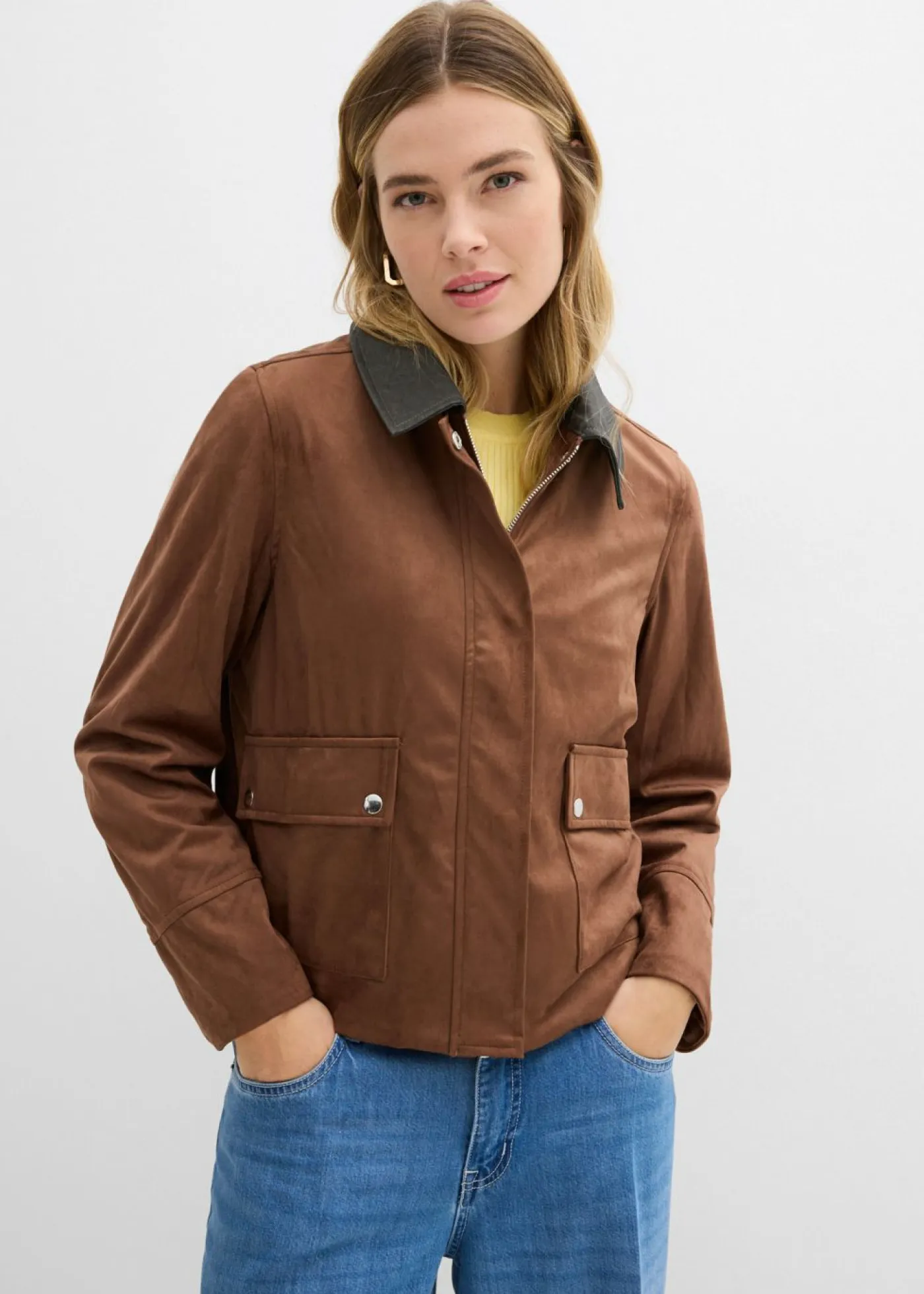 bonprix bonprix Chaquetas Y Abrigos|Novedades>Chaqueta de ante sintético Marrón castaño