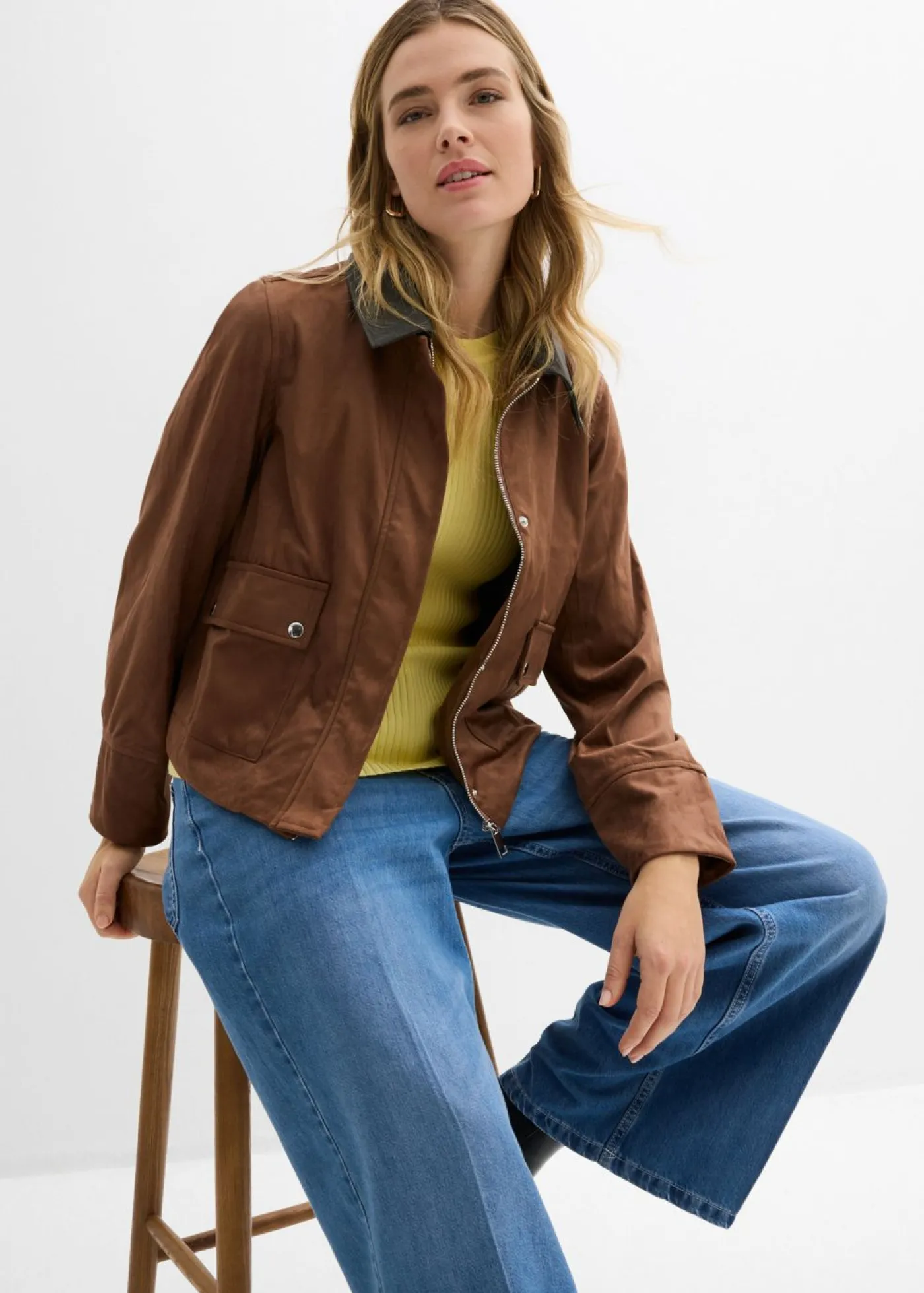 bonprix bonprix Chaquetas Y Abrigos|Novedades>Chaqueta de ante sintético Marrón castaño