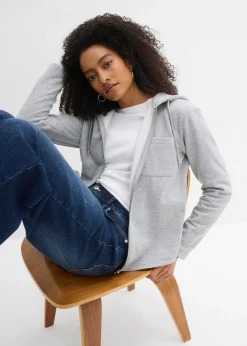 Mujer bonprix bonprix Chaqueta de chándal con capucha y poliéster reciclado