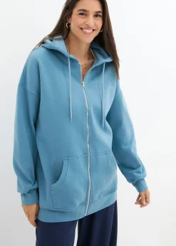 bonprix bonprix Ropa Cómoda>Chaqueta de chándal con capucha Azul grisáceo