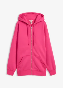 bonprix bonprix Ropa Cómoda>Chaqueta de chándal con capucha Pink lady