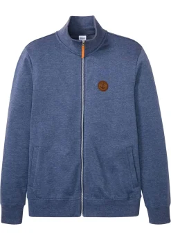 Hombre bonprix bonprix Chaqueta de chándal con cuello alto con detalles de piel sintética
