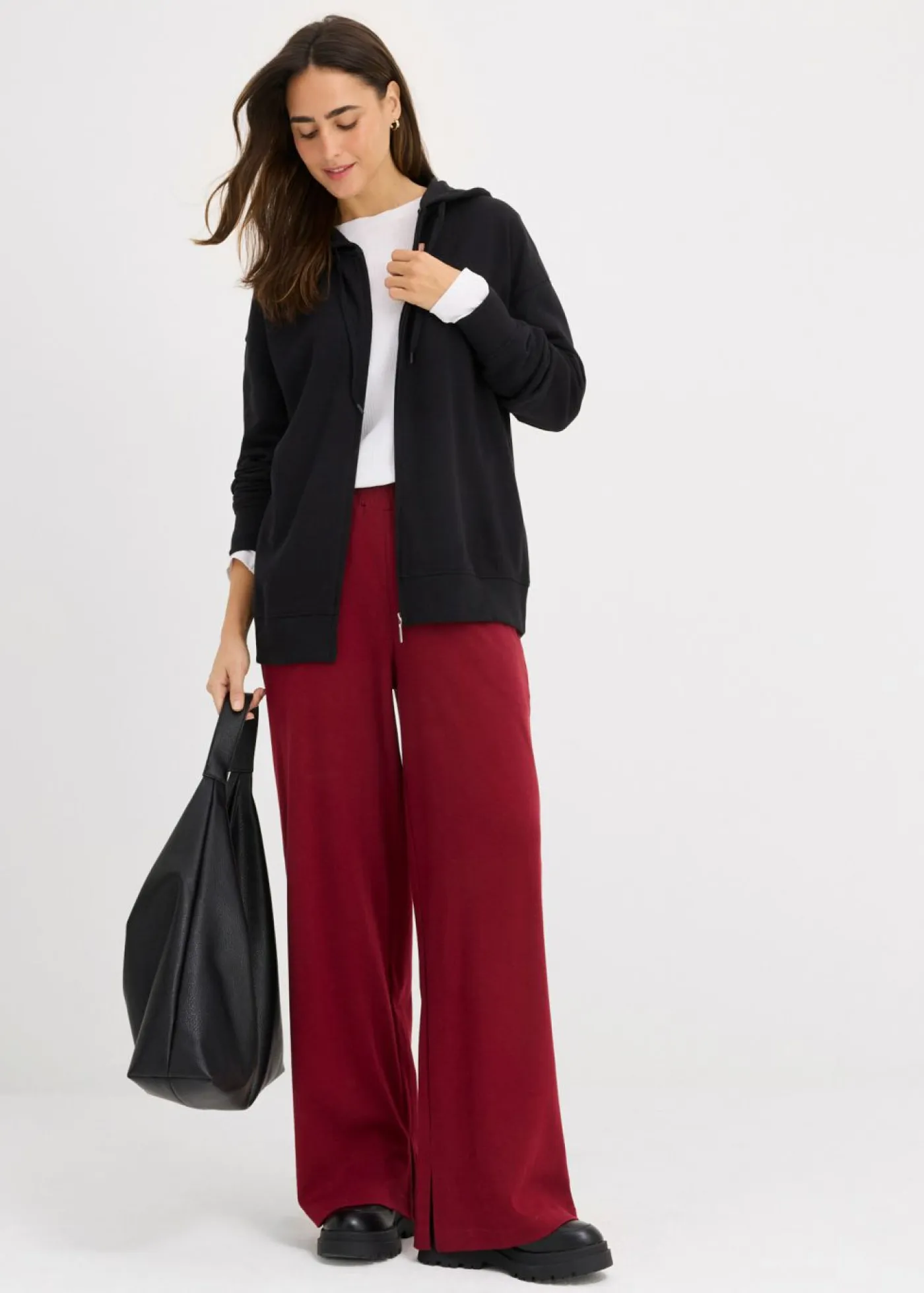 bonprix bonprix Básicos|Ropa Cómoda>Chaqueta de chándal larga Negro