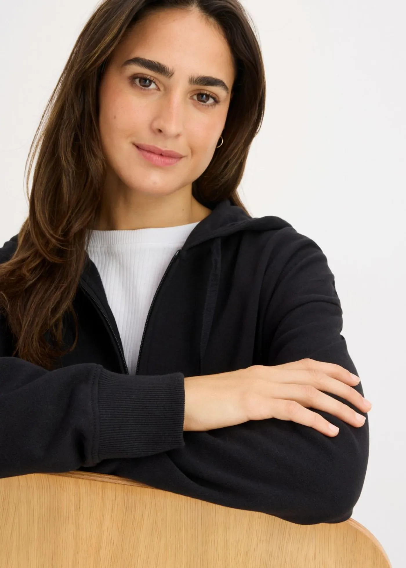 bonprix bonprix Básicos|Ropa Cómoda>Chaqueta de chándal larga Negro