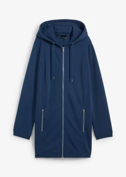 bonprix bonprix Ropa Cómoda>Chaqueta de chándal larga con bolsillos con cremallera Azul almirante