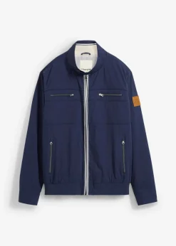 bonprix bonprix Chaquetas Y Abrigos·Chaquetas>Chaqueta de entretiempo con forma de cazadora y cuello alto Azul marino