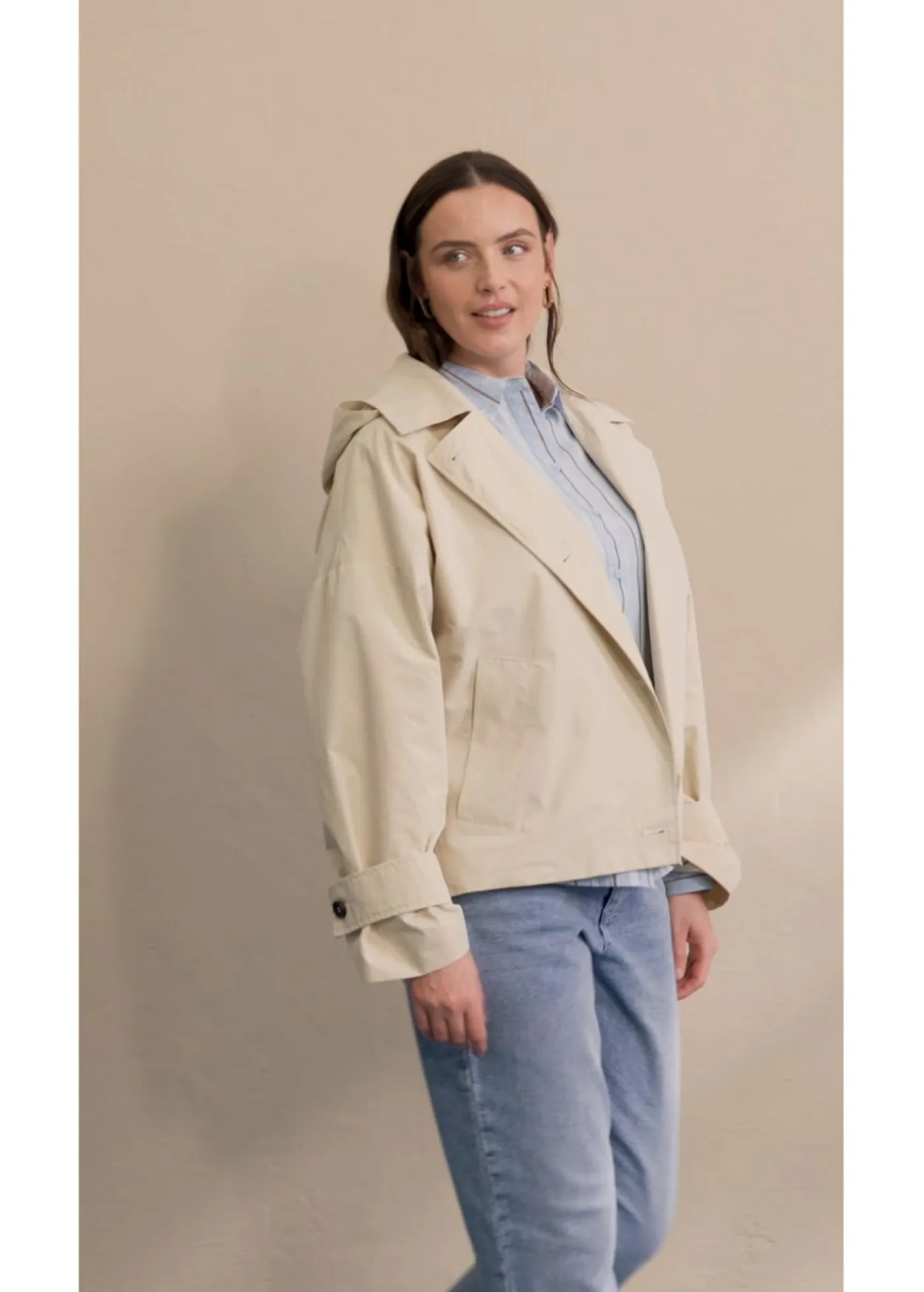 bonprix bonprix Esenciales|Chaquetas Y Abrigos>Chaqueta de entretiempo oversize Arena claro