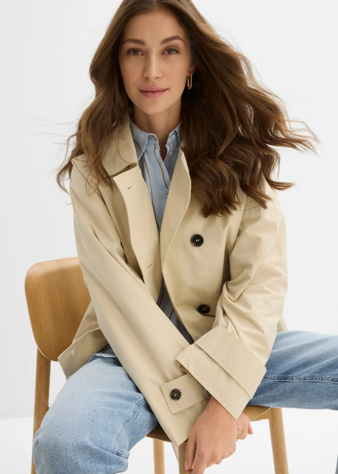 bonprix bonprix Esenciales|Chaquetas Y Abrigos>Chaqueta de entretiempo oversize Arena claro