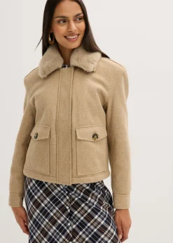 Mujer bonprix bonprix Chaqueta de invierno con aspecto de lana