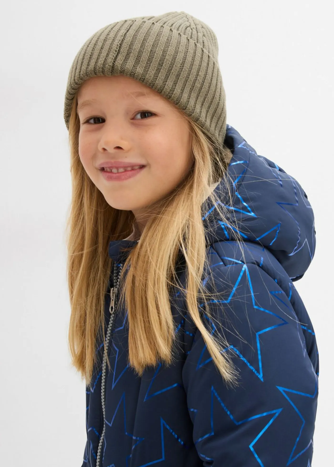 bonprix bonprix Ropa 2 A 9 Años·Prendas Exteriores Y Outdoor>Chaqueta de invierno con aspecto de cazadora y forro de peluche, repelente al agua Azul marino