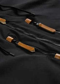 bonprix bonprix Chaquetas Y Abrigos·Chaquetas>Chaqueta de invierno con capucha y detalles de piel sintética Negro