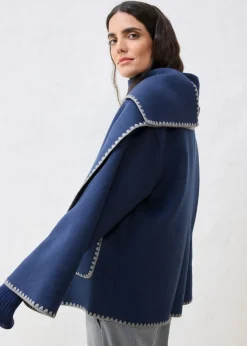 Mujer bonprix bonprix Chaqueta de lana con bordado decorativo (conjunto de 2 piezas con bufanda)