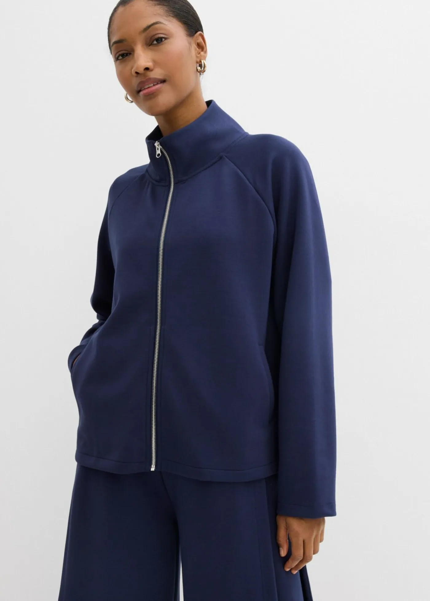 bonprix bonprix Esenciales|Chaquetas Y Abrigos>Chaqueta de mezcla de modal Azul marino