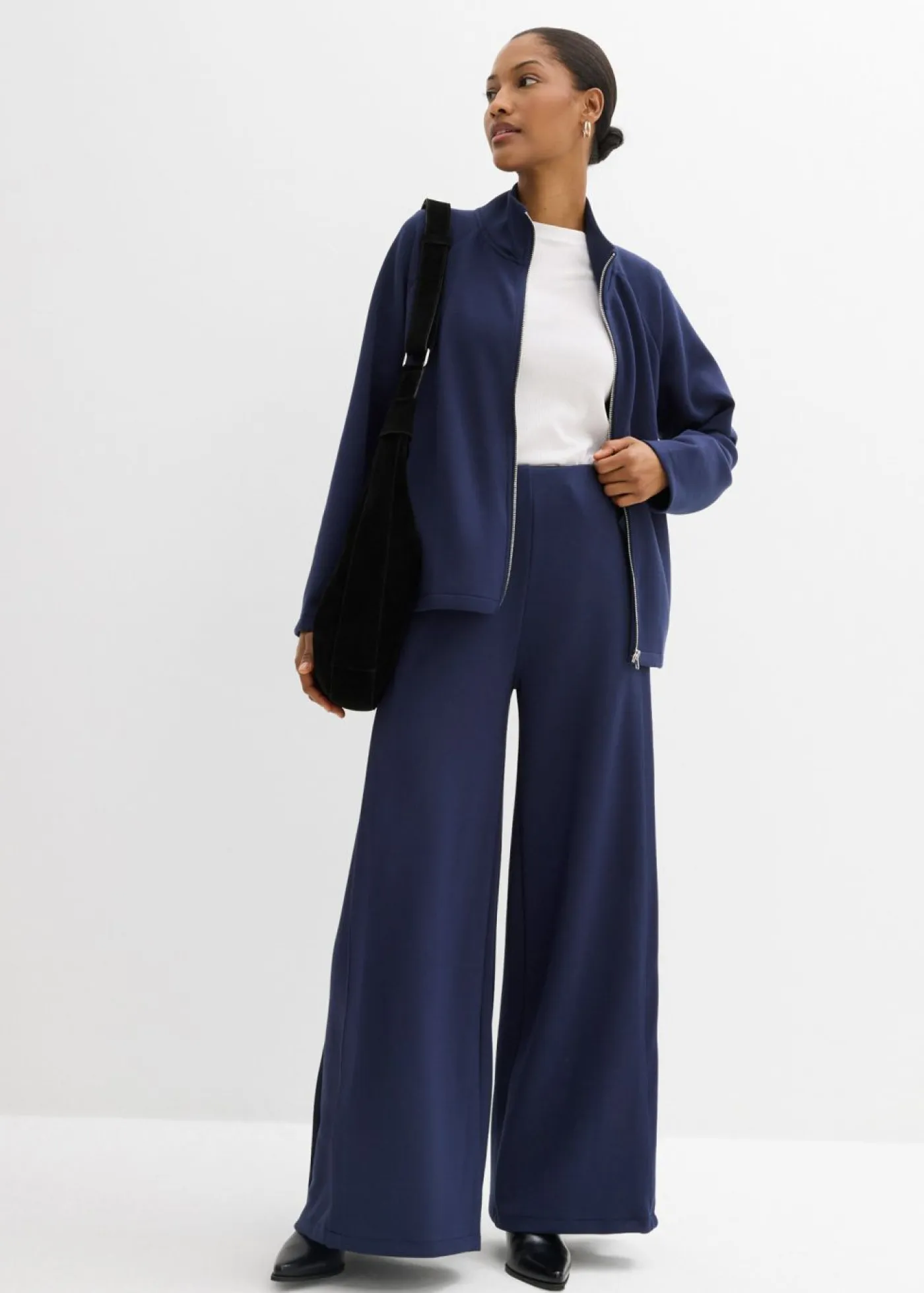 bonprix bonprix Esenciales|Chaquetas Y Abrigos>Chaqueta de mezcla de modal Azul marino