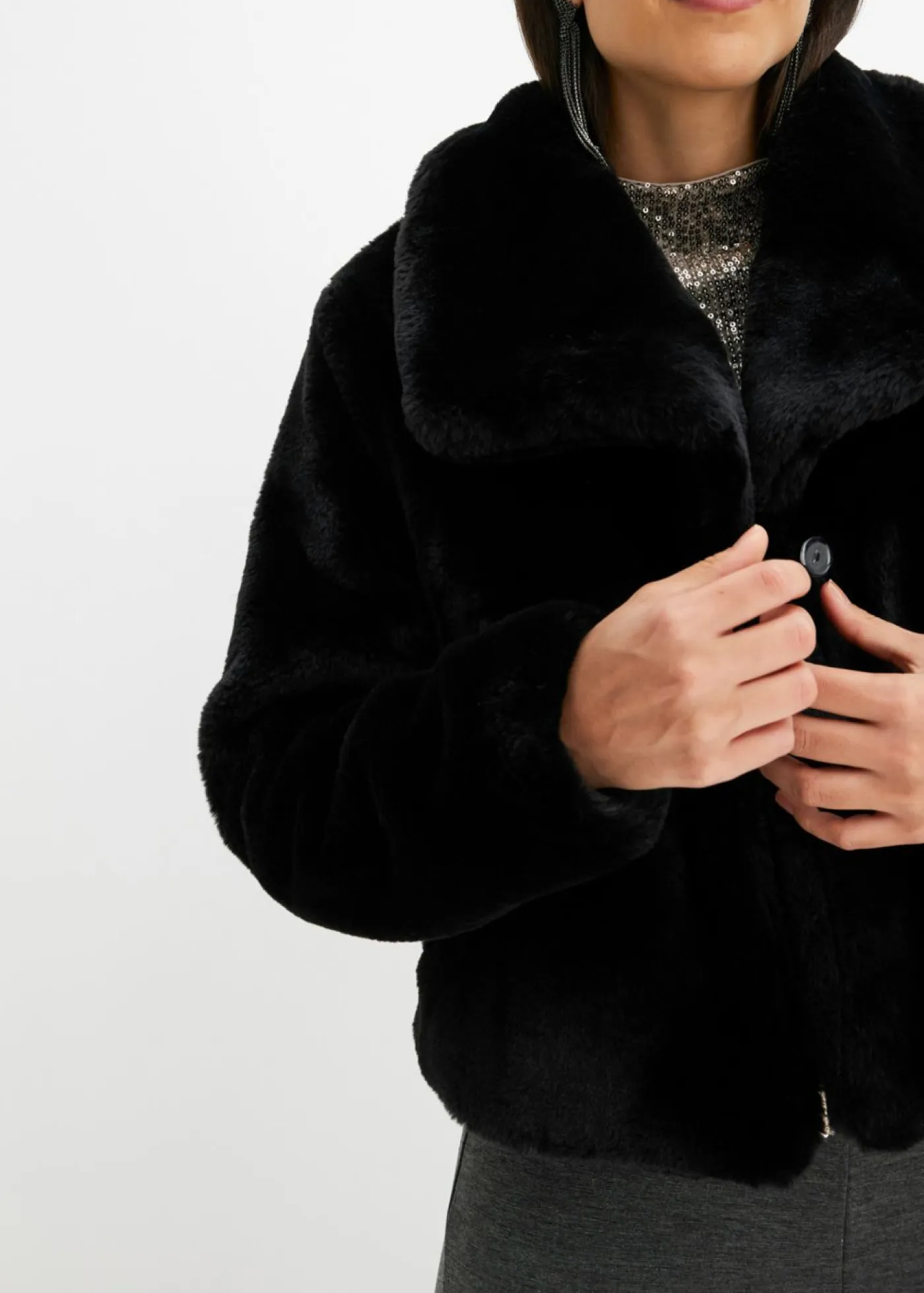 Mujer bonprix bonprix Chaqueta de pelo sintético