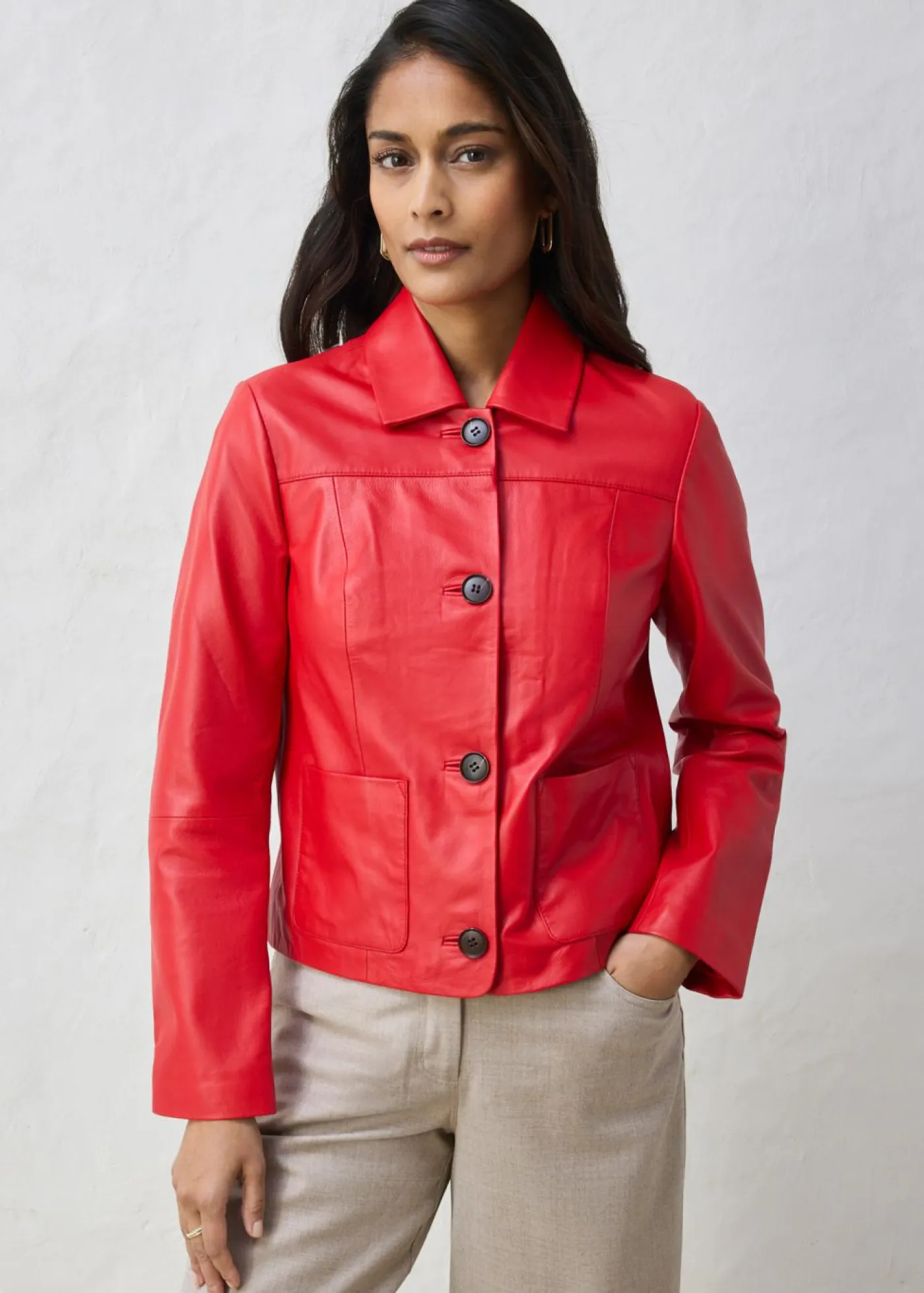 Mujer bonprix bonprix Chaqueta de piel de napa de cordero suave