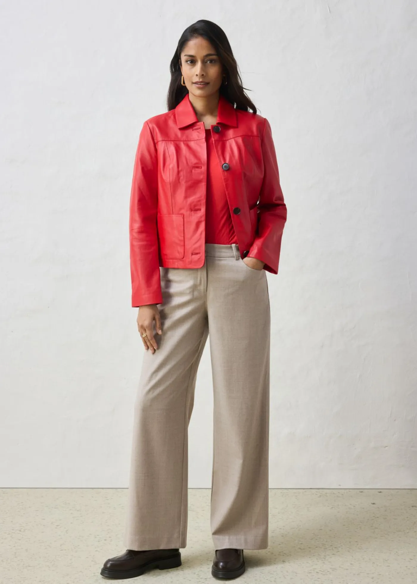 Mujer bonprix bonprix Chaqueta de piel de napa de cordero suave