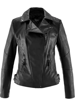 bonprix bonprix Chaquetas Y Abrigos>Chaqueta de piel sintética de viscosa pura Negro