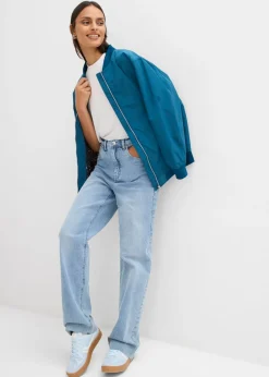 Mujer bonprix bonprix Chaqueta de piloto ancha con forro de leopardo