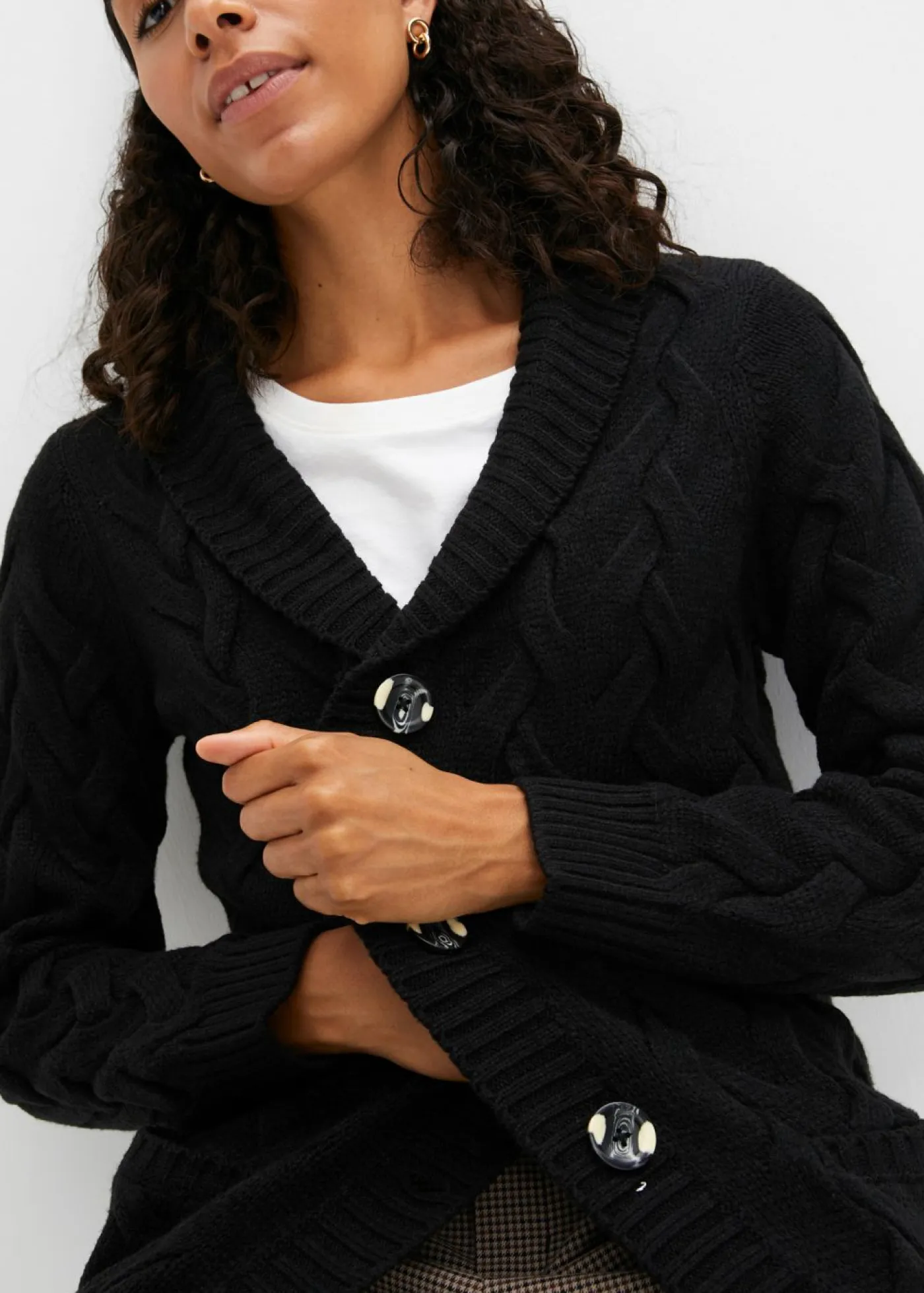 bonprix bonprix Jerséis|Ropa De Punto>Chaqueta de punto Negro