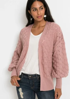 bonprix bonprix Jerséis|Ropa De Punto>Chaqueta de punto ajour palisandro