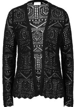 bonprix bonprix Jerséis|Novedades>Chaqueta de punto ajour Negro