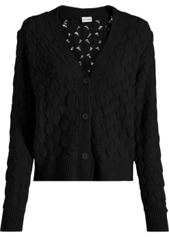 bonprix bonprix Ropa De Punto|Jerséis>Chaqueta de punto ajour Negro