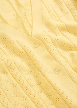 bonprix bonprix Premium|Jerséis>Chaqueta de punto ajour con mezcla de seda Amarillo claro