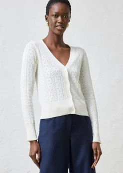 Mujer bonprix bonprix Chaqueta de punto ajour con mezcla de seda