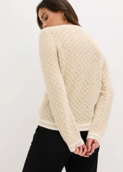 Mujer bonprix bonprix Chaqueta de punto ajour con hilo suave