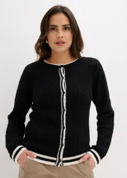 Mujer bonprix bonprix Chaqueta de punto ajour con hilo suave