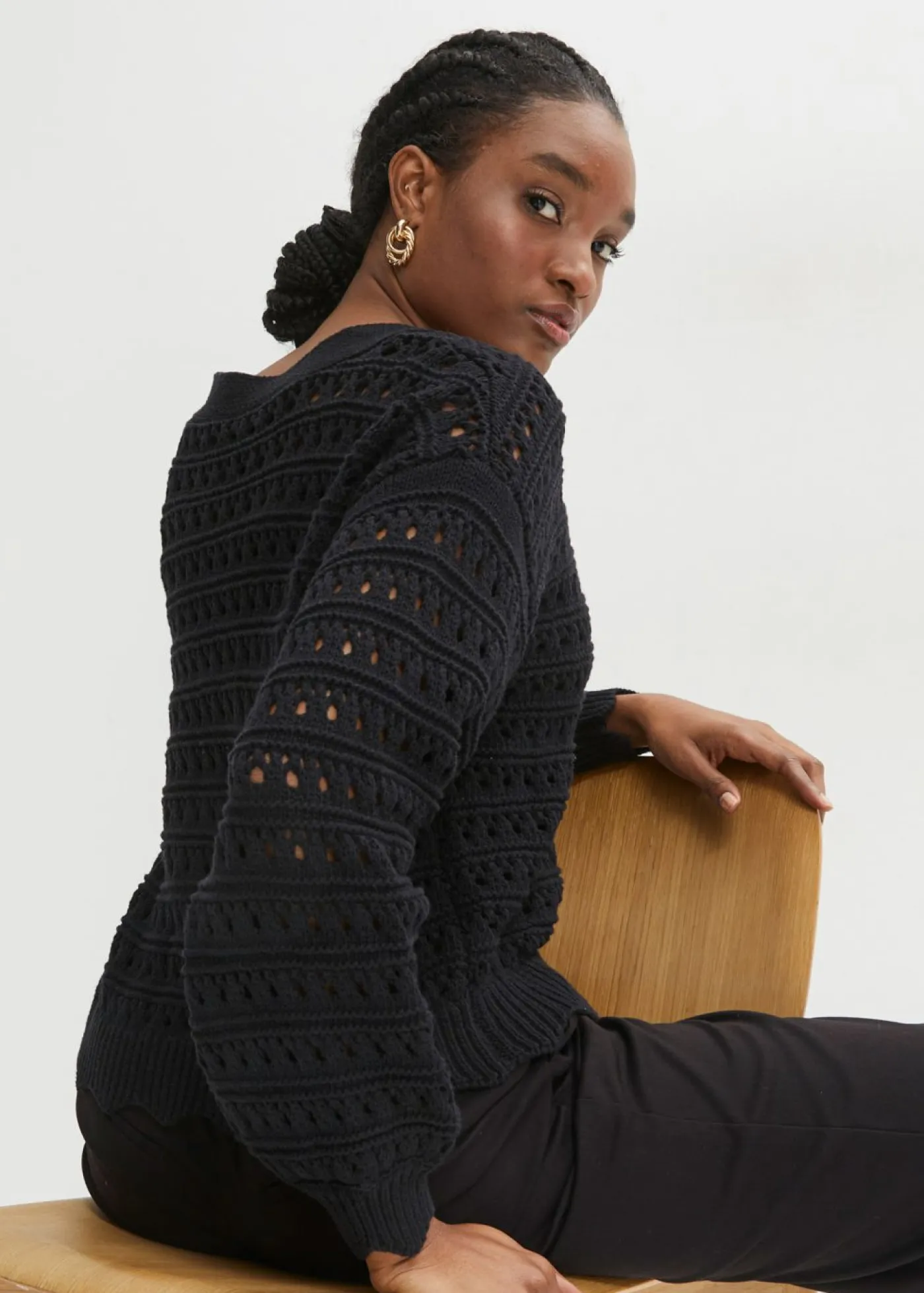 Mujer bonprix bonprix Chaqueta de punto ajour de algodón puro