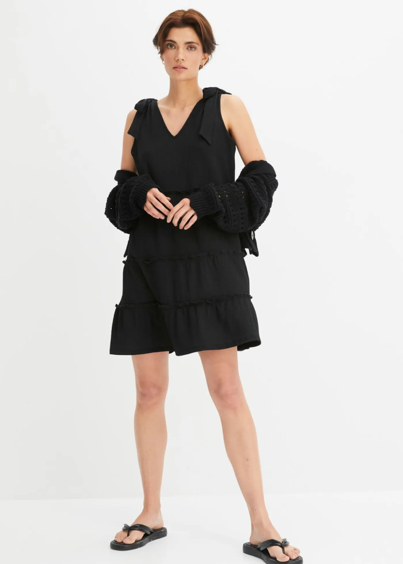 Mujer bonprix bonprix Chaqueta de punto ajour de algodón puro