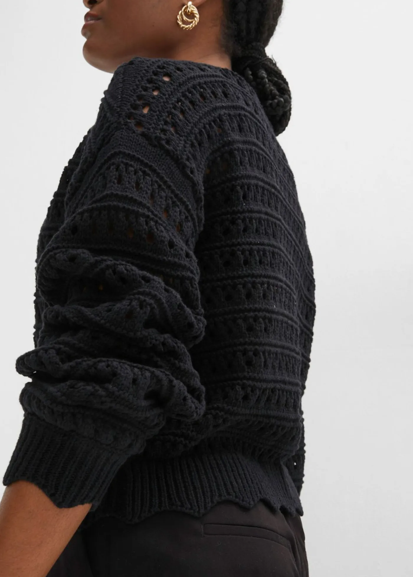 Mujer bonprix bonprix Chaqueta de punto ajour de algodón puro