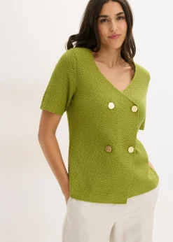 bonprix bonprix Jerséis|Novedades>Chaqueta de punto con algodón musgo