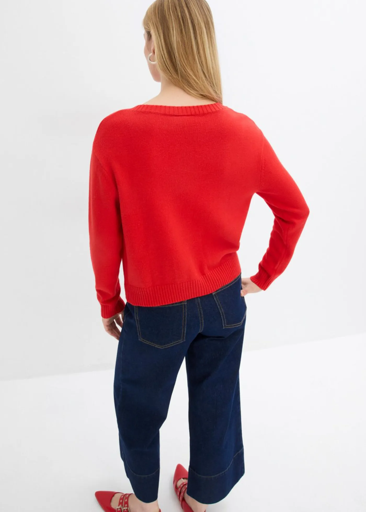 bonprix bonprix Jerséis|Ropa De Punto>Chaqueta de punto con bolsillos fresa