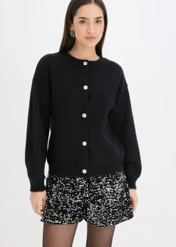 Mujer bonprix bonprix Chaqueta de punto con botones decorativos