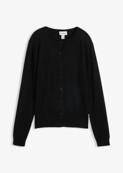 bonprix bonprix Premium|Jerséis>Chaqueta de punto con contenido de seda Negro