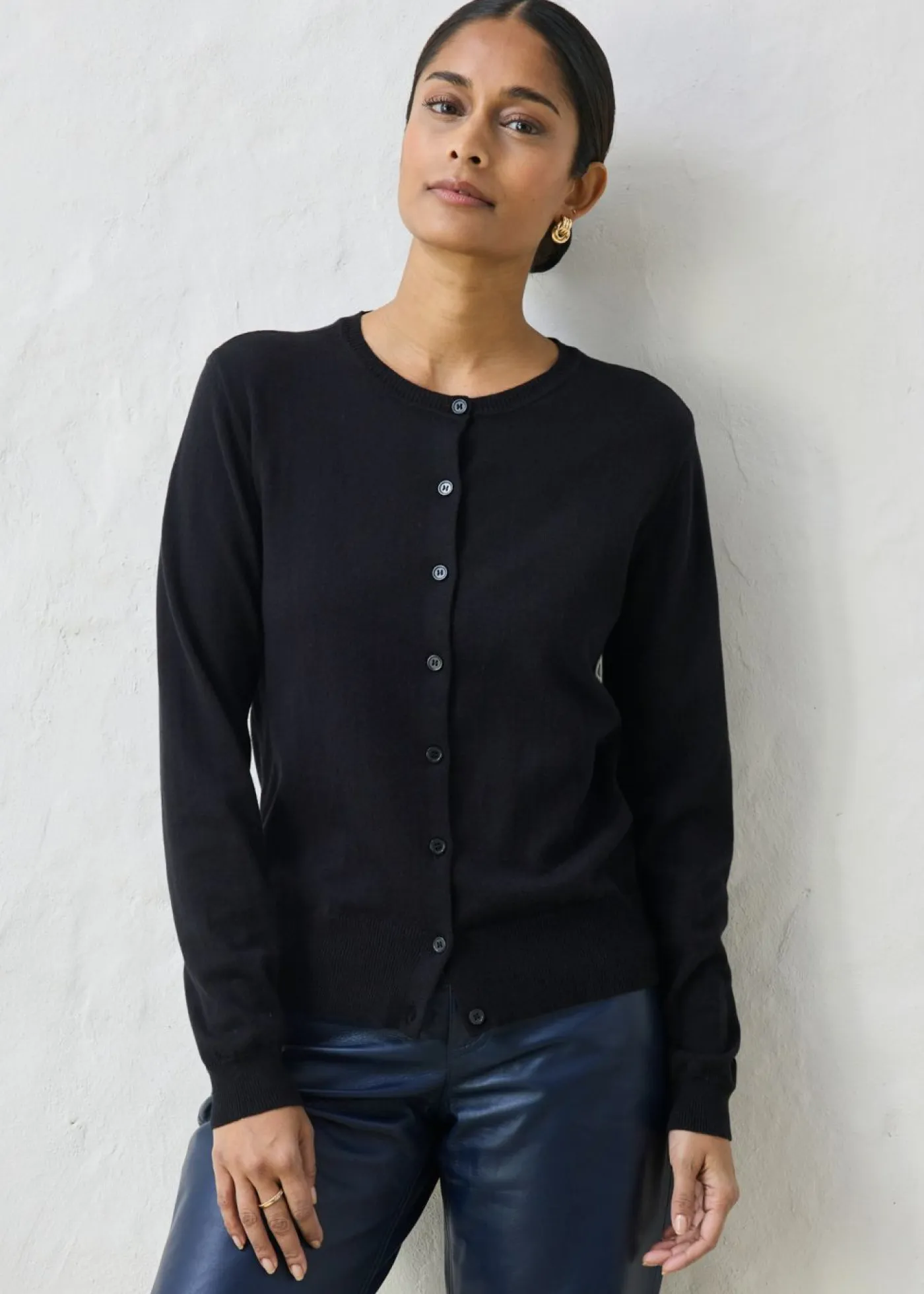 bonprix bonprix Premium|Jerséis>Chaqueta de punto con contenido de seda Negro