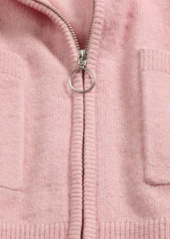 bonprix bonprix Jerséis|Ropa De Punto>Chaqueta de punto con cremallera Rosa ceniza
