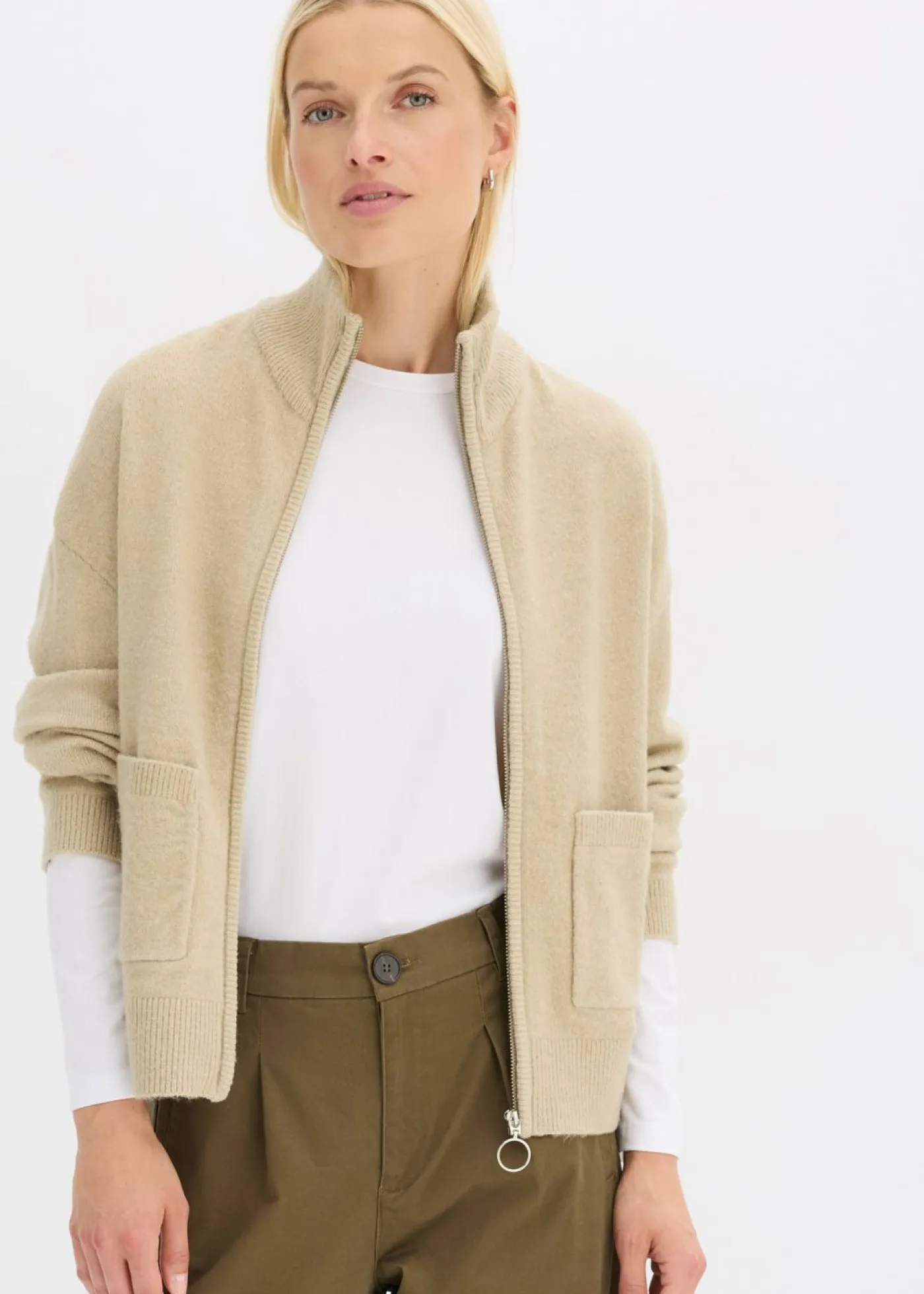 Mujer bonprix bonprix Chaqueta de punto con cremallera