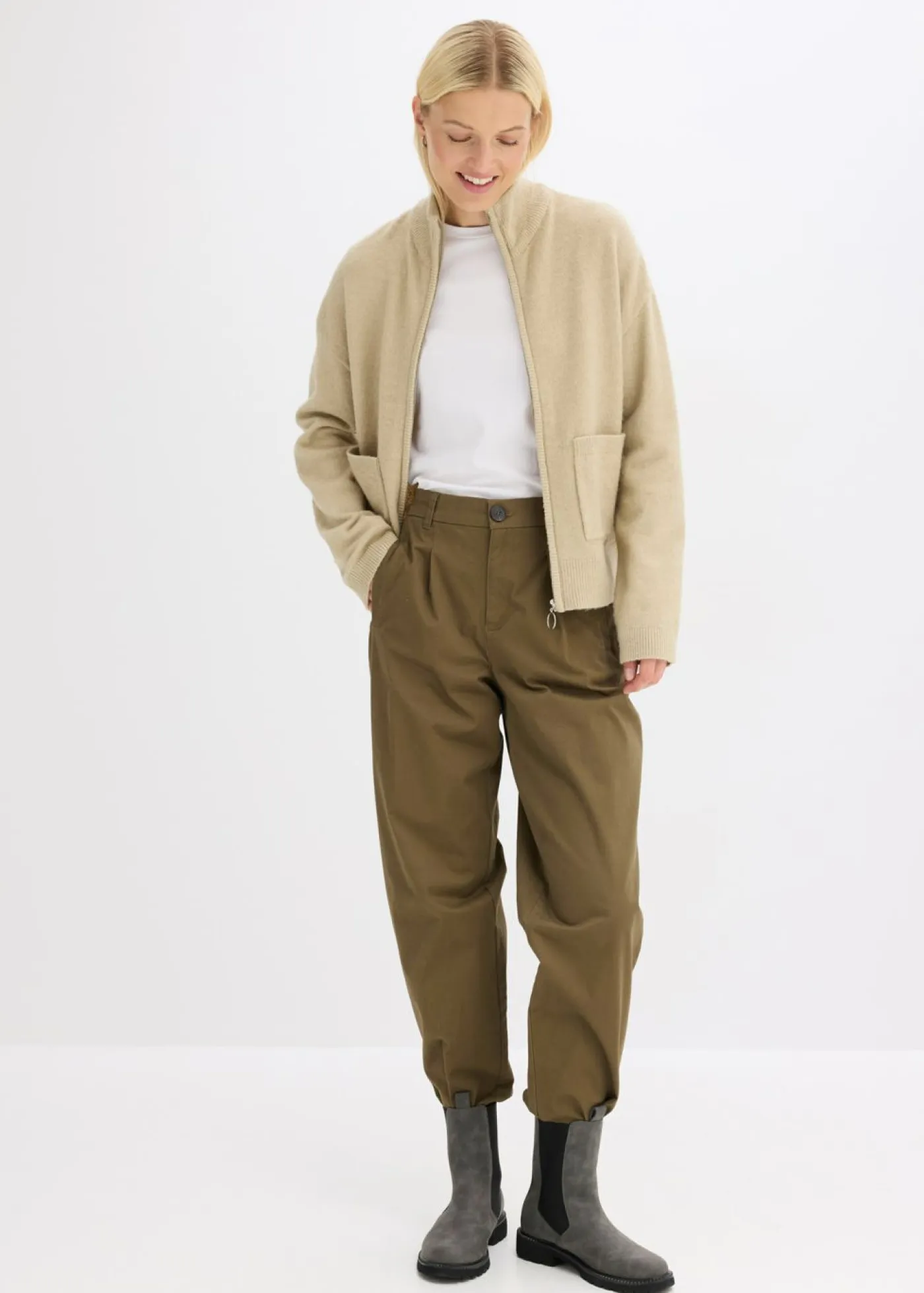 Mujer bonprix bonprix Chaqueta de punto con cremallera