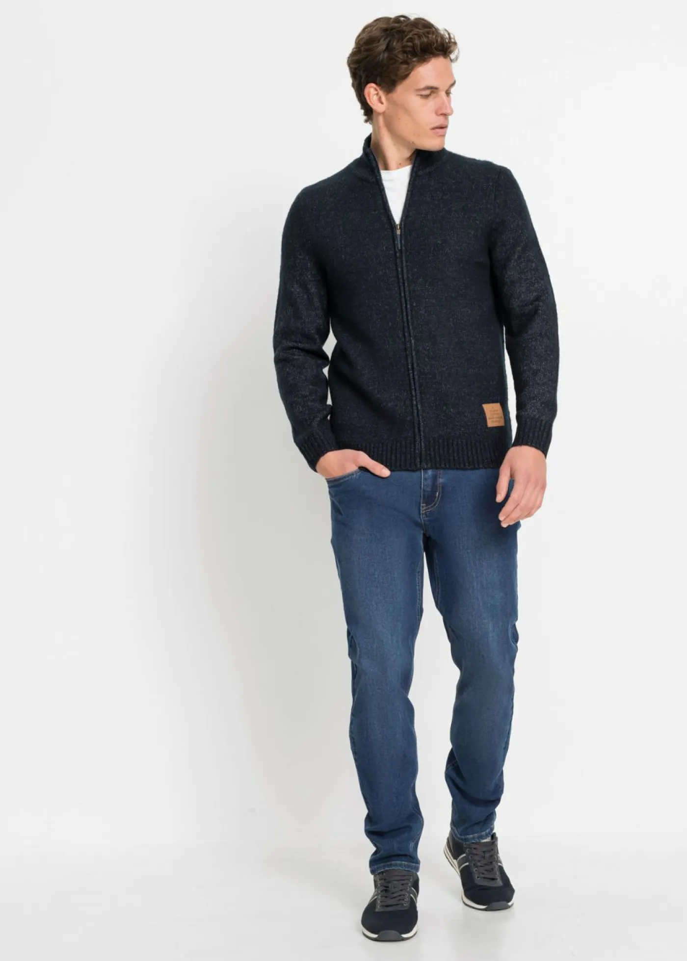 Hombre bonprix bonprix Chaqueta de punto con cuello alto