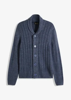 bonprix bonprix Jerséis Y Cárdigans>Chaqueta de punto con diseño acanalado Índigo jaspeado