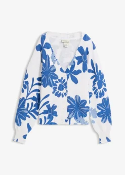 Mujer bonprix bonprix Chaqueta de punto con estampado de flores