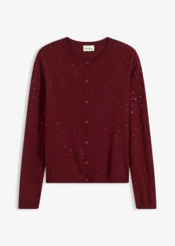 Mujer bonprix bonprix Chaqueta de punto con piedras brillantes